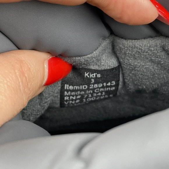 LL Bean Kids Gray Black Waterproof Hook Loop Mid Calf Winter Boots Size 3 289143 - Picture 7 of 7